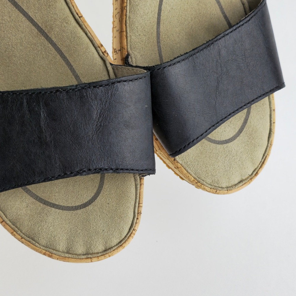 Eddie Bauer Women's Platform Cork Wedge Slingback Sandals Black 11 - Picture 7 of 15